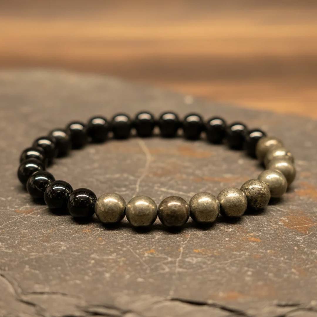 Pyrite & Black Tourmaline Bracelet